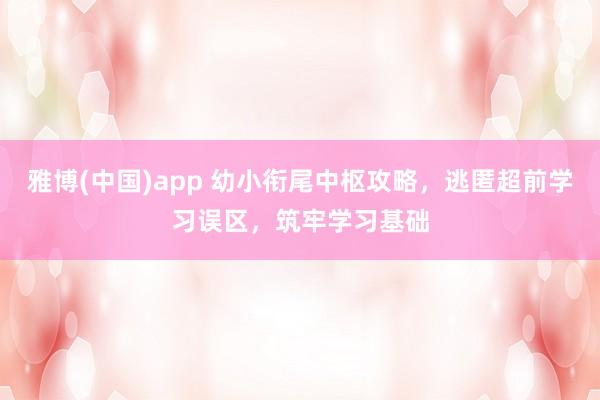 雅博(中国)app 幼小衔尾中枢攻略，逃匿超前学习误区，筑牢学习基础