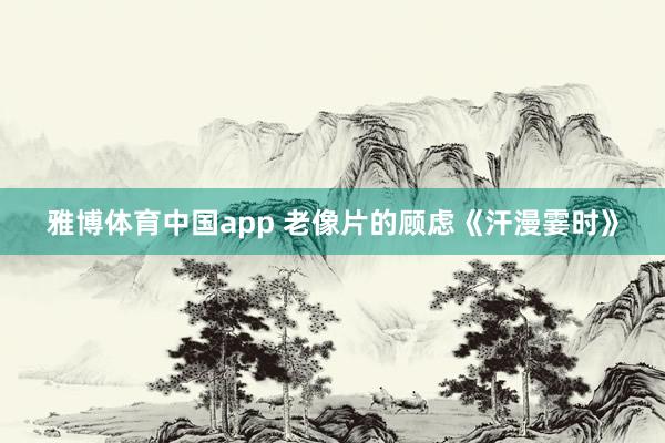 雅博体育中国app 老像片的顾虑《汗漫霎时》
