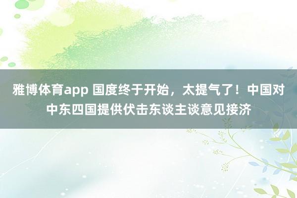 雅博体育app 国度终于开始，太提气了！中国对中东四国提供伏击东谈主谈意见接济