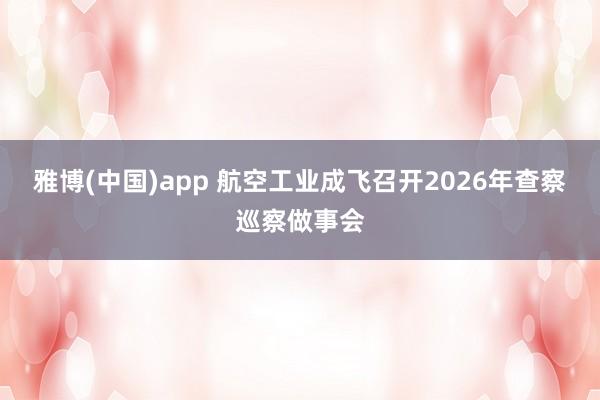 雅博(中国)app 航空工业成飞召开2026年查察巡察做事会
