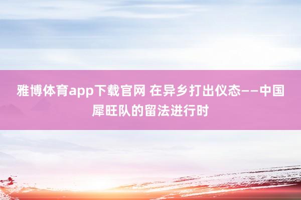 雅博体育app下载官网 在异乡打出仪态——中国犀旺队的留法进行时