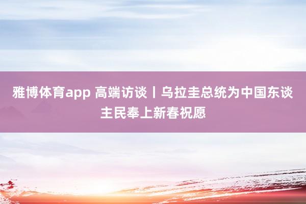 雅博体育app 高端访谈丨乌拉圭总统为中国东谈主民奉上新春祝愿