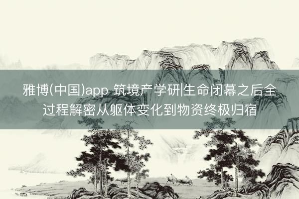 雅博(中国)app 筑境产学研|生命闭幕之后全过程解密从躯体变化到物资终极归宿