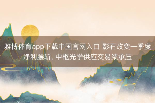 雅博体育app下载中国官网入口 影石改变一季度净利腰斩， 中枢光学供应交易绩承压
