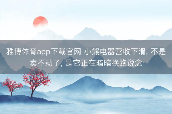 雅博体育app下载官网 小熊电器营收下滑， 不是卖不动了， 是它正在暗暗换跑说念