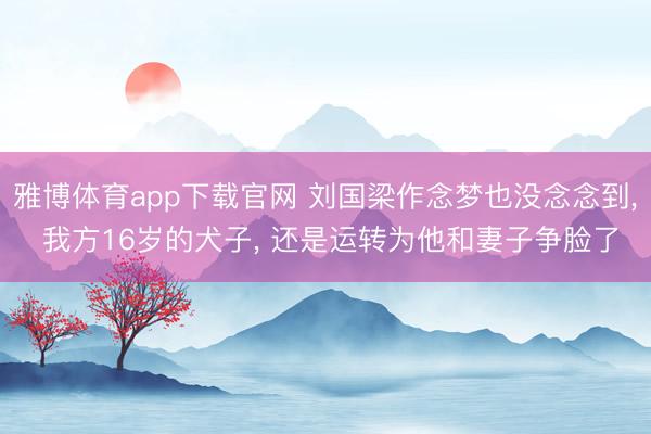 雅博体育app下载官网 刘国梁作念梦也没念念到， 我方16岁的犬子， 还是运转为他和妻子争脸了